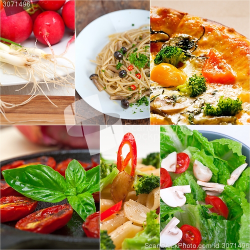 Image of healthy Vegetarian vegan food collage