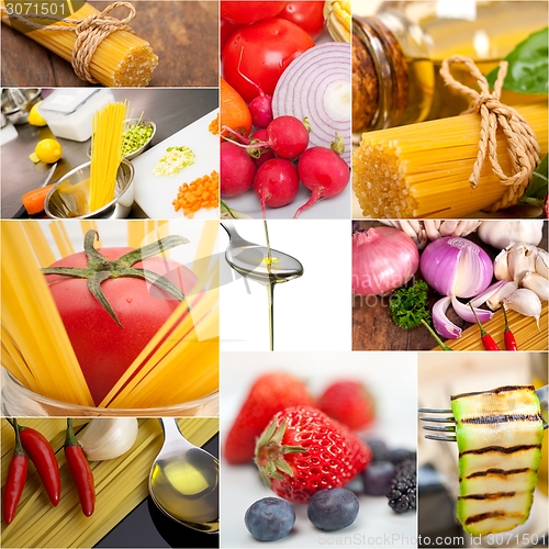 Image of healthy Vegetarian vegan food collage