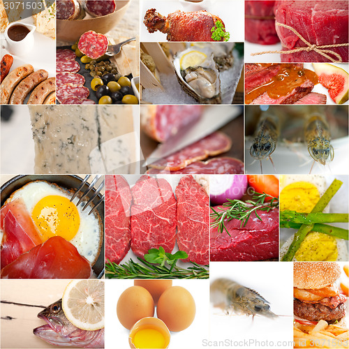 Image of high protein food collection collage