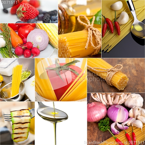 Image of healthy Vegetarian vegan food collage