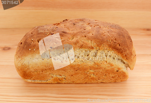 Image of Freshly baked loaf of crusty bread