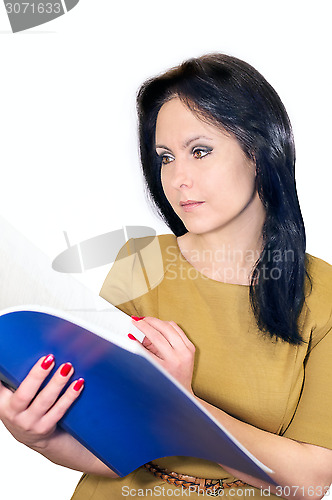 Image of Business woman reading documents