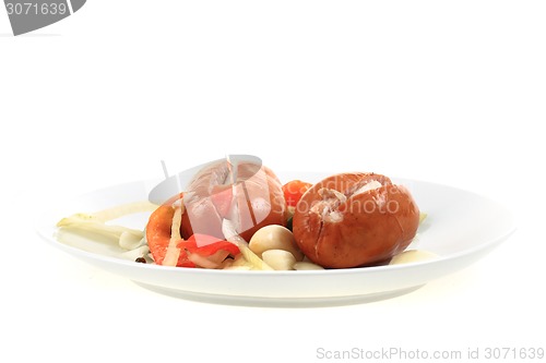 Image of typical czech wurst named "utopenec"