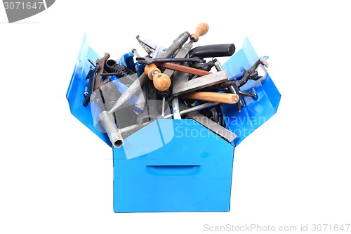 Image of mechanic tools from repairman in blue box