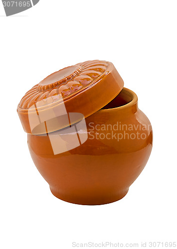 Image of Ceramic pot for cooking roasts.