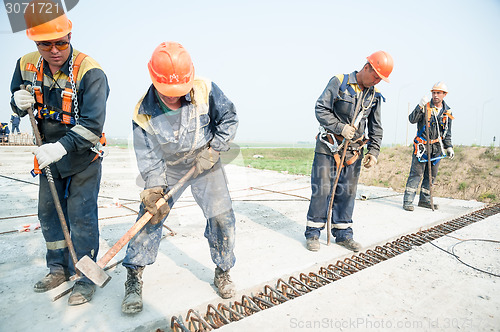 Image of Builders mount bridge span