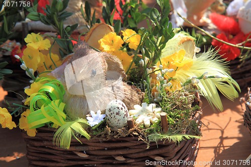 Image of spring easter background with rabbit 