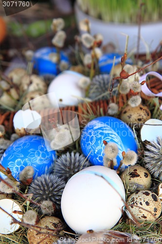 Image of color easter eggs background