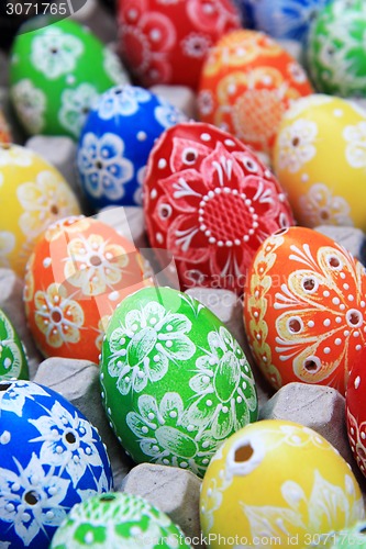 Image of color easter eggs background