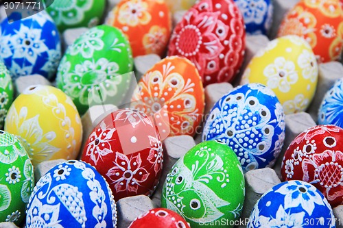 Image of color easter eggs background