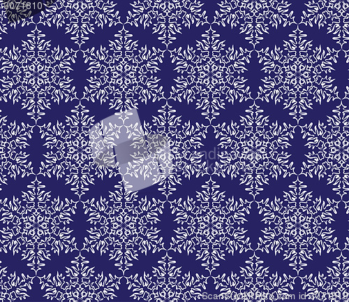 Image of snowflakes on a dark blue background. seamless pattern