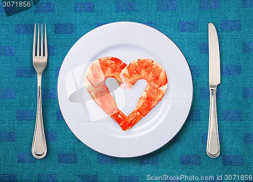 Image of shrimps on a plate