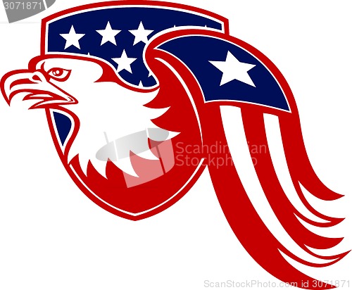 Image of American Eagle Stars and Stripes Flag Shield Retro