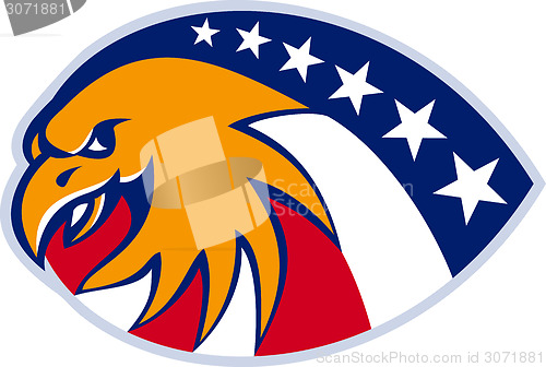 Image of American Eagle Head Stars And Stripes flag