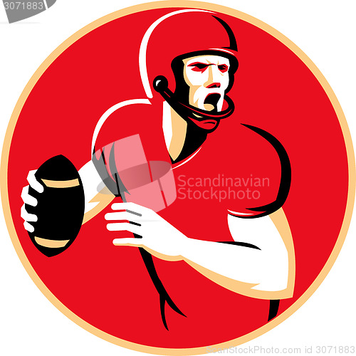 Image of American Quarterback Football Player Passing Circle