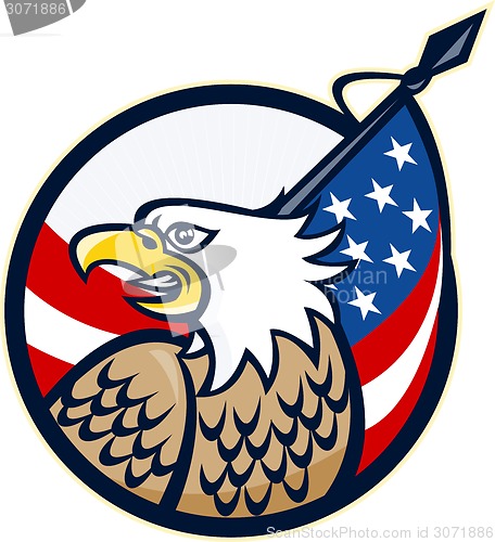 Image of American Eagle Stars and Stripes Flag Retro