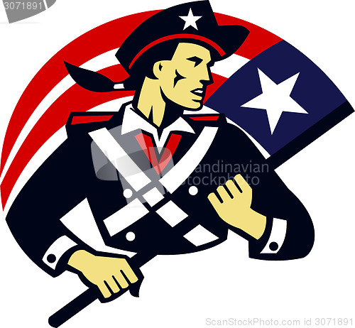 Image of American Patriot Minuteman Flag Retro