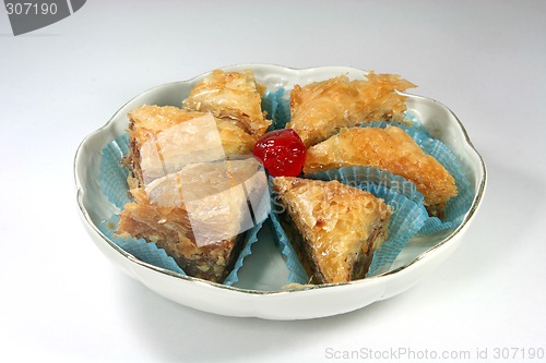 Image of baklava in dish