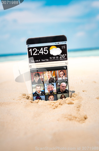 Image of Smart phone with a transparent display.