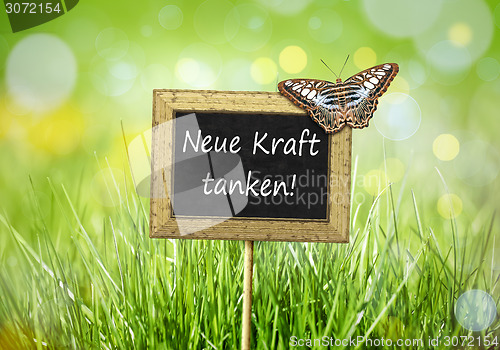 Image of chalkboard in the garden