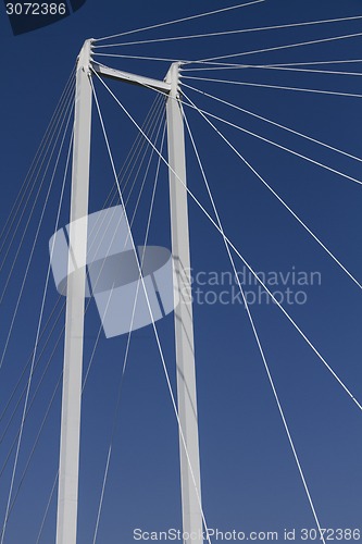 Image of upper part of a suspension bridge