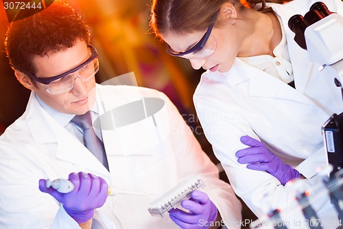 Image of Scientist pipetting.