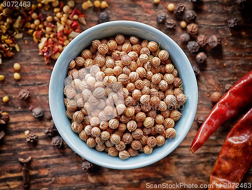 Image of bowl of coriander seeds