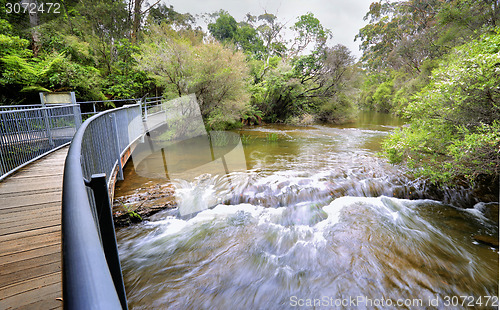 Image of Fast flowing water at the approach to Fitzroy Falls Australia