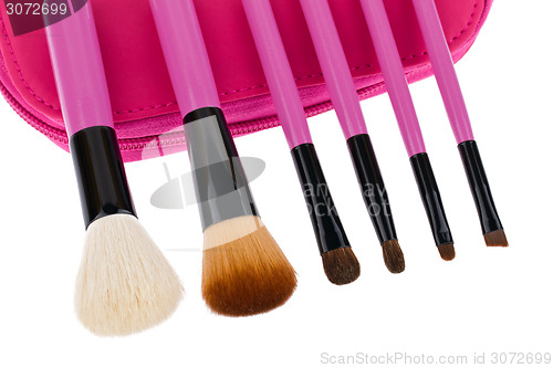 Image of Professional make-up brush cosmetic isolated on white background 
