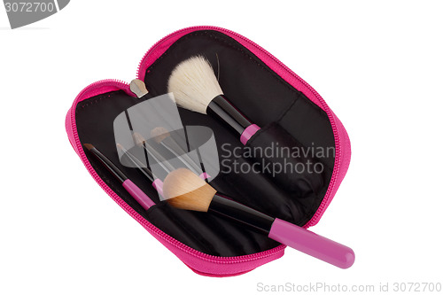 Image of Professional make-up brush cosmetic isolated on white background 