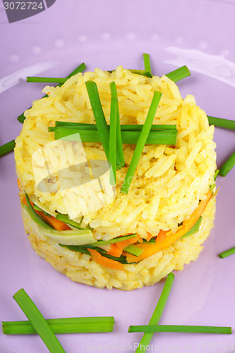 Image of Saffron rice with crunchy vegetables