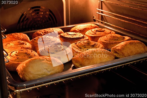 Image of Baked cakes on a tray