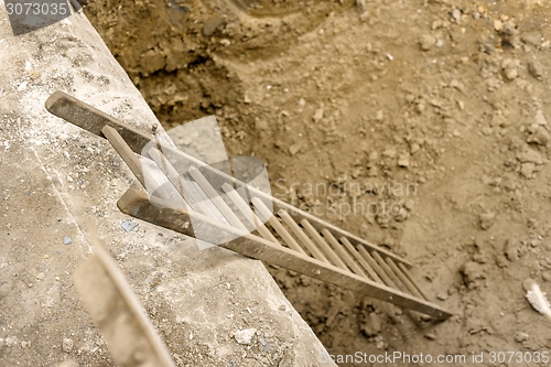 Image of Ladder in industrial interior