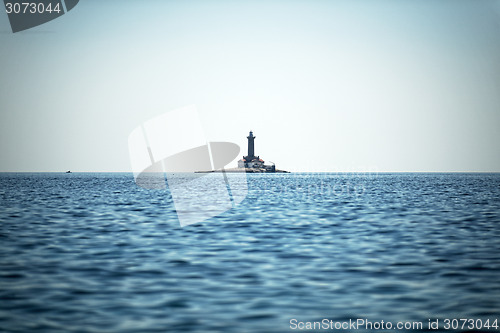 Image of Old lighthouse on a rock island