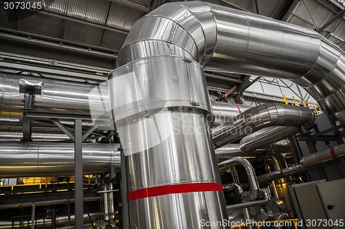 Image of Industrial pipes in a thermal power plant