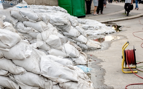 Image of White sandbags 