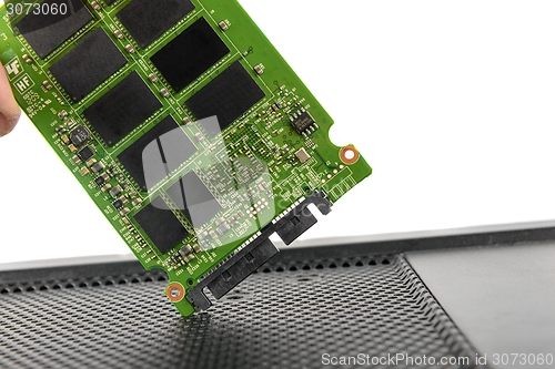 Image of Opened solid state drive closeup