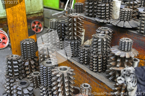 Image of Industrial drill bits stacked up