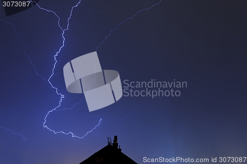 Image of Lightning strikes down