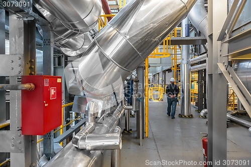 Image of Industrial pipes in a thermal power plant