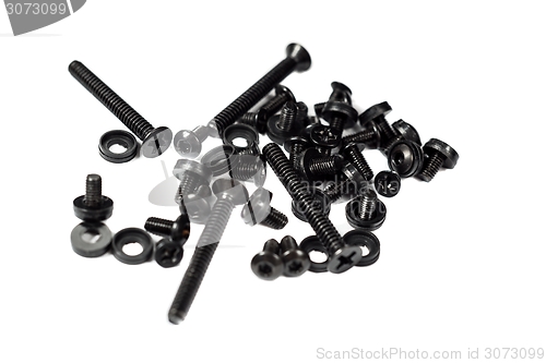 Image of Black bolts closeup photo