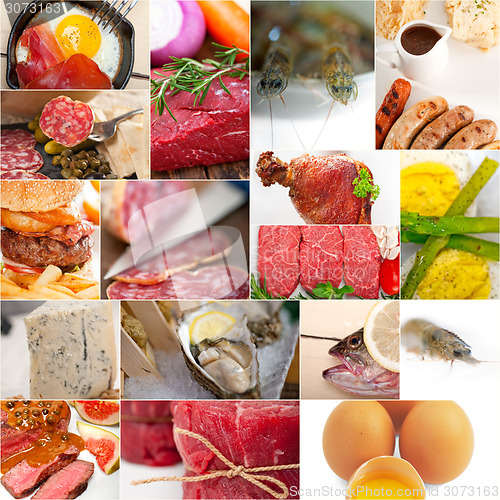 Image of high protein food collection collage