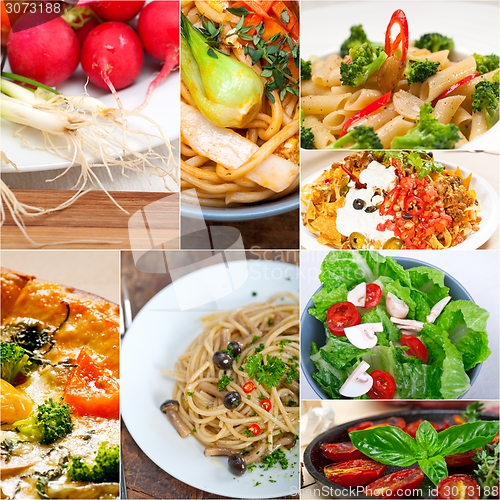 Image of healthy Vegetarian vegan food collage