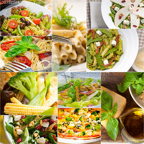 Image of healthy and tasty Italian food collage