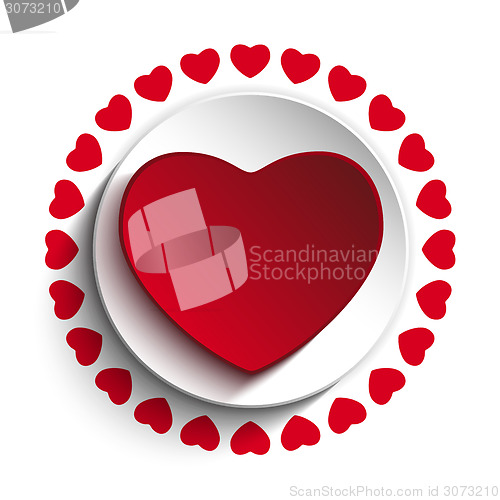 Image of Valentine Day Love Heart Red Background