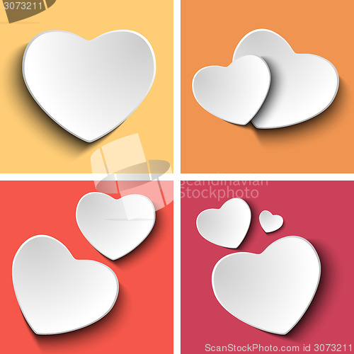 Image of Valentines Day Set of Four Colorful Squares