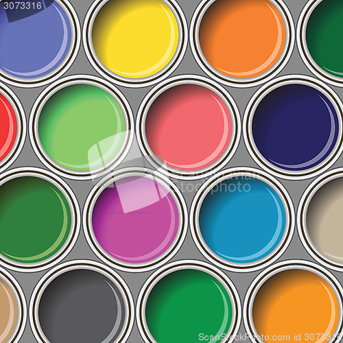 Image of oil paint buckets