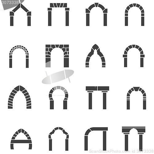 Image of Black icons vector collection of arches