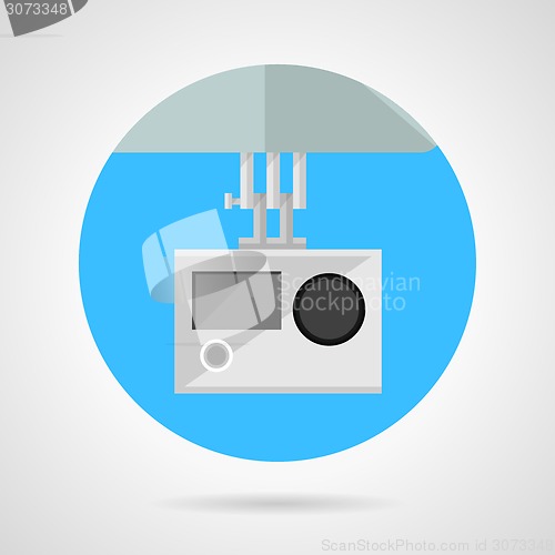 Image of Extreme sport camera flat vector icon