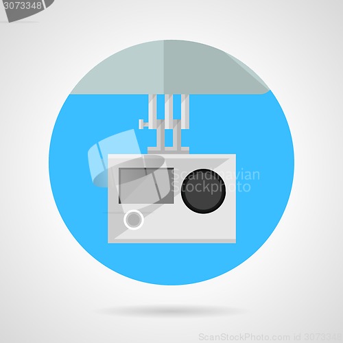 Image of Extreme sport camera flat vector icon